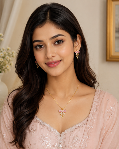 Swarnique  Crystal Pendant Necklace