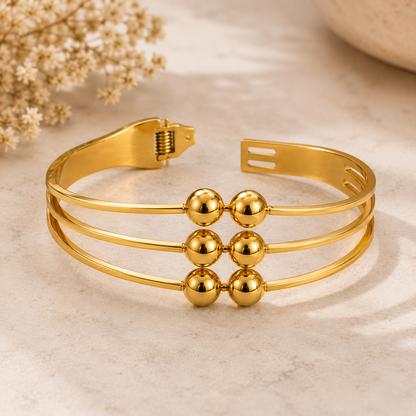Swarnique  Gold Cuff Bracelet