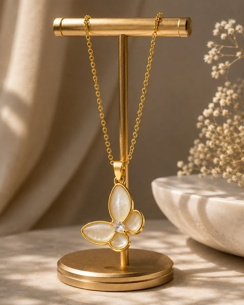 Pearl Butterfly Pendant Necklace