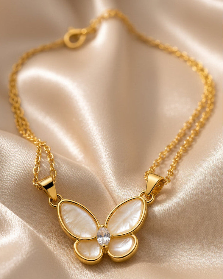 Pearl Butterfly Pendant Necklace