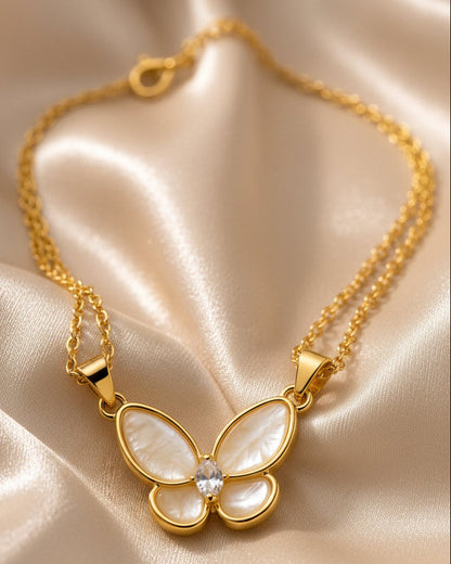 Pearl Butterfly Pendant Necklace