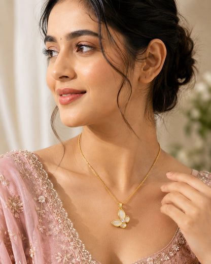 Pearl Butterfly Pendant Necklace