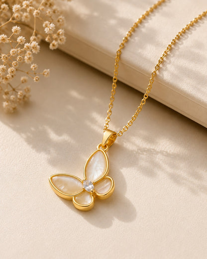 Pearl Butterfly Pendant Necklace